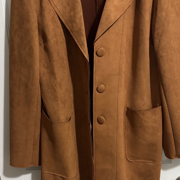 Magaschoni Tan Suede Trench Coat - Picture 6 of 7